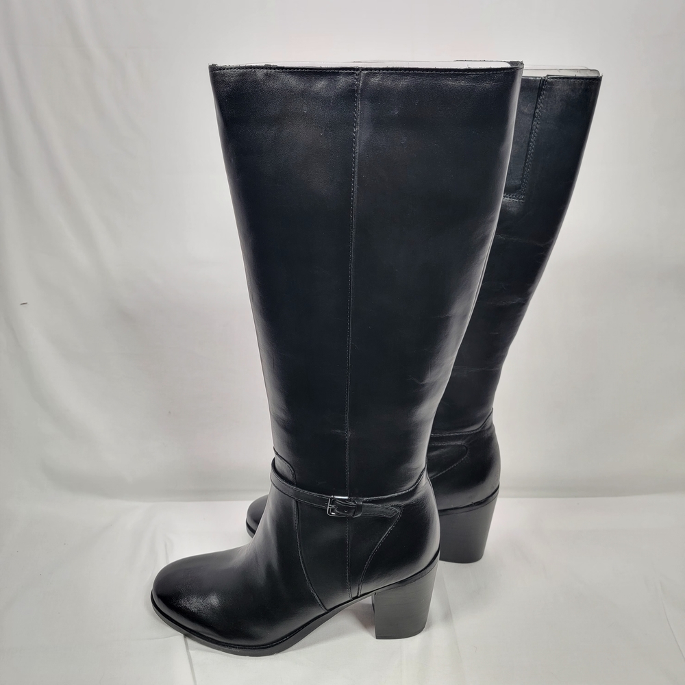 Easy Spirit Classic Black Leather Heeled Boots